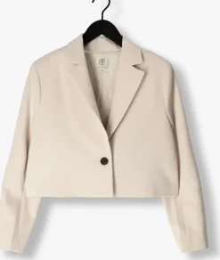 beige second female blazer evie cropped blazer