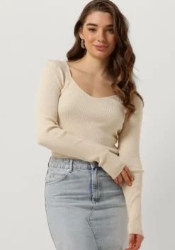 beige second female trui solia knit v-neck