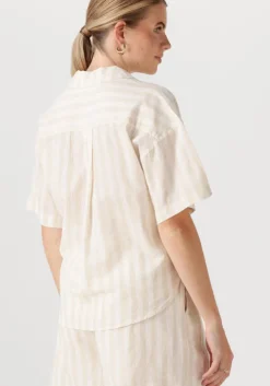 beige selected femme blouses slfluisa 2/4 revers shirt b