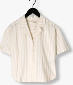 beige selected femme blouses slfluisa 2/4 revers shirt b