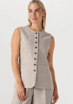 beige selected femme gilet slfvilka sun long vest