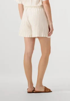 beige selected femme korte broek slfluisa mw striped string shorts b