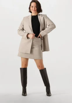 beige selected femme minirok slfrita mw short skirt mel