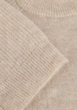 beige selected femme mini jurk slflulu ls high neck knit dress