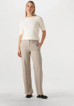 beige selected femme pantalon slfrita mw wide pant