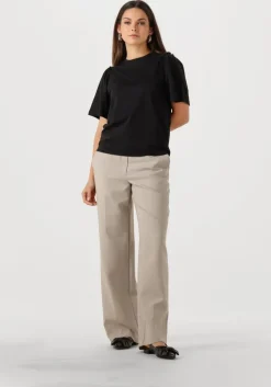 beige selected femme pantalon slfrita mw wide pant