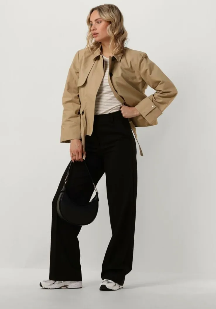 beige selected femme tops & t-shirts slfanna ls crew neck tee stripe