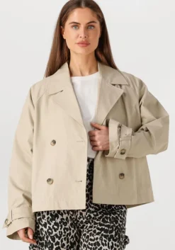 beige selected femme trenchcoats slfcilo short trenchcoat