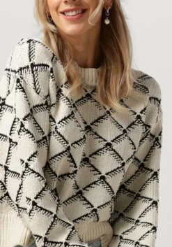 beige selected femme trui slfolivia ls cropped knit o-neck