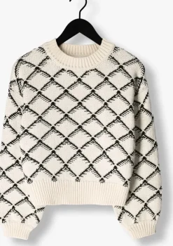 beige selected femme trui slfolivia ls cropped knit o-neck