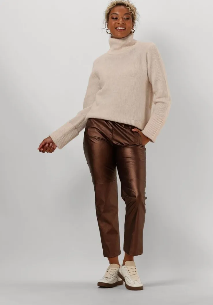 beige selected femme trui slfsia ras ls knit high neck