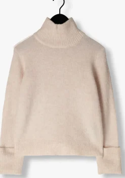 beige selected femme trui slfsia ras ls knit high neck