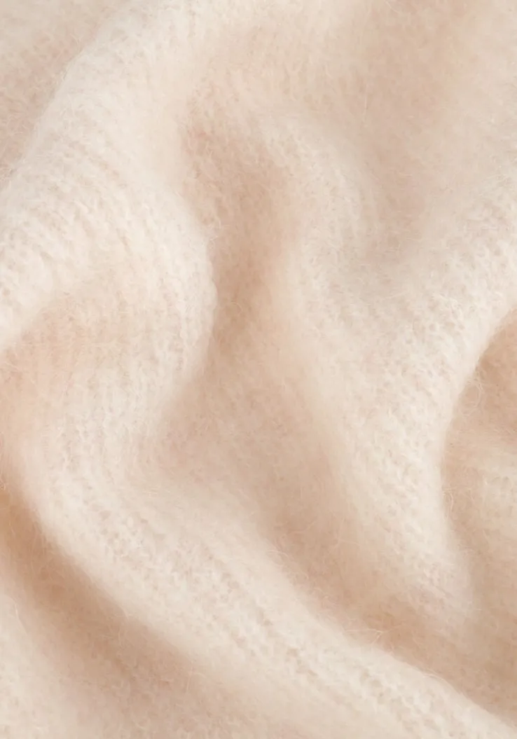 beige selected femme trui slfsia ras ls knit high neck