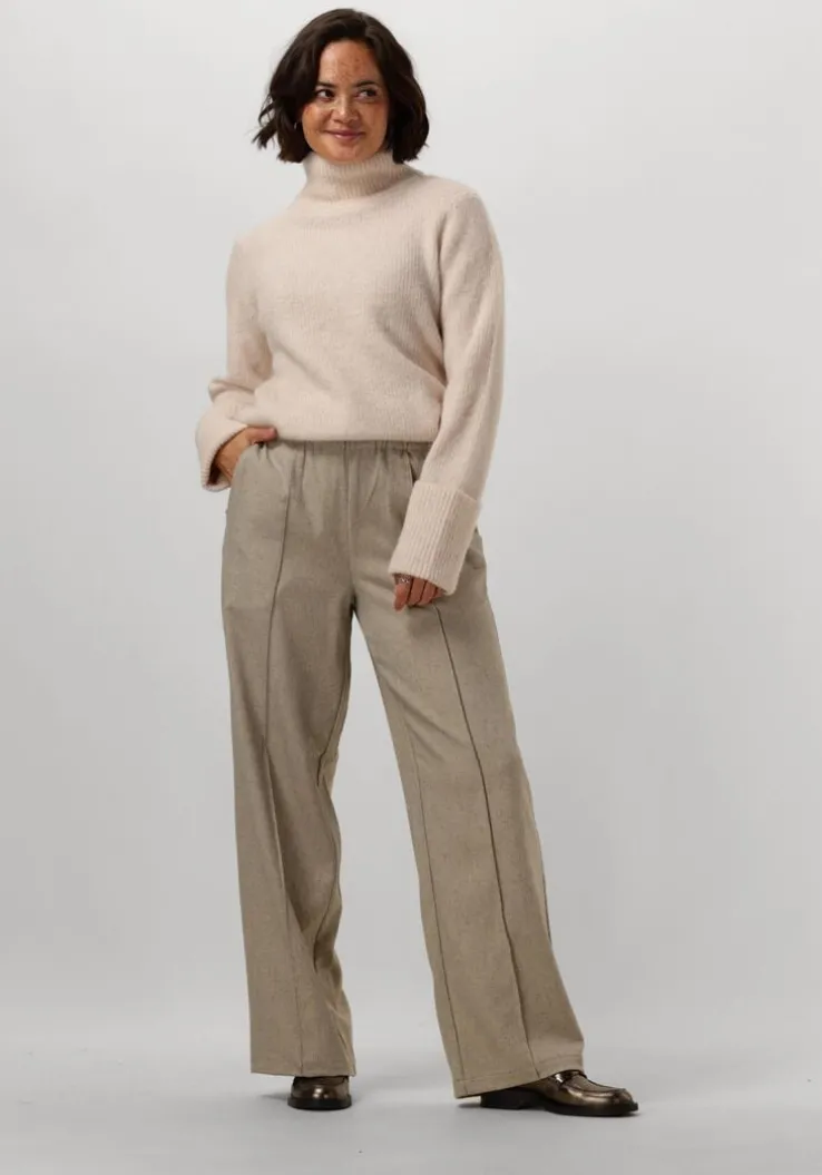 beige selected femme trui slfsia ras ls knit high neck