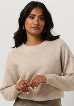 beige selected femme trui lulu ls knit o-neck b