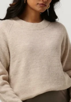 beige selected femme trui lulu ls knit o-neck b