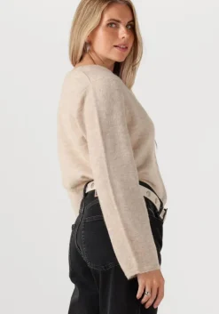 beige selected femme vest slflulu new ls knit cardigan