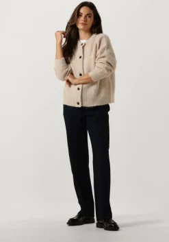 beige selected femme vest slflulu ls knit short cardigan