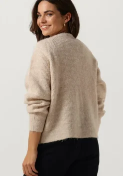 beige selected femme vest slflulu ls knit short cardigan