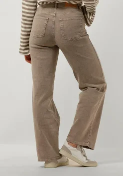 beige selected femme wide jeans slfalice-cora hw latte denim wide jeans