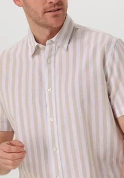 beige selected homme casual overhemd slhreg-sun shirt ss noos