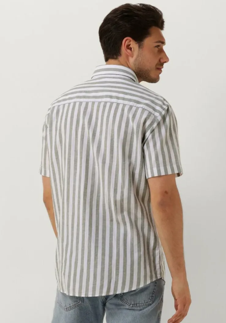 beige selected homme casual overhemd slhregnew-linen shirt ss classic