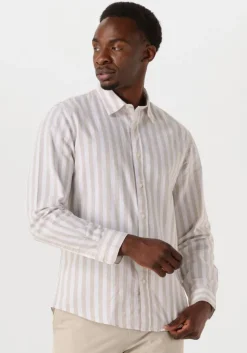 beige selected homme casual overhemd slhslim-sun shirt ls noos