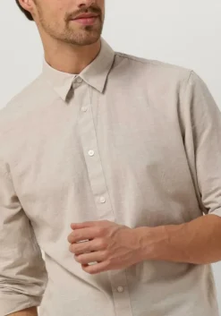 beige selected homme casual overhemd slhslim-sun shirt ls noos