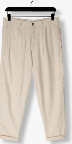 beige selected homme chino slh180-relaed crop ron sun pleat pant