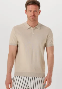 beige selected homme polo slhberg ss knit polo noos