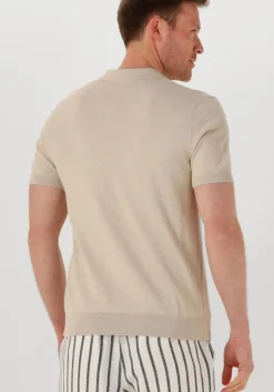 beige selected homme polo slhberg ss knit polo noos