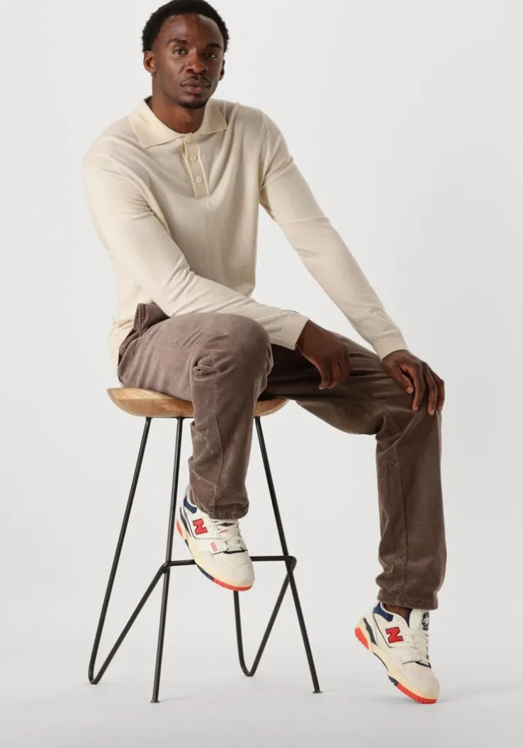 beige selected homme trui slhtray ls knit merino polo