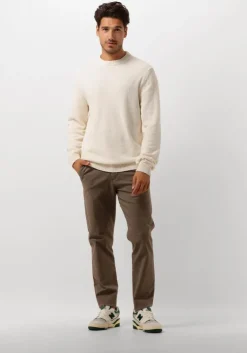 beige selected homme trui slhloop ls knit crew neck