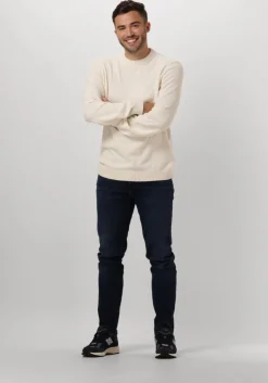 beige selected homme trui slhloop ls knit crew neck