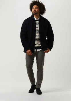 beige selected homme trui faroe ls knit fair isle crew