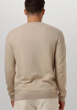 beige selected homme trui slhberg crew neck noos