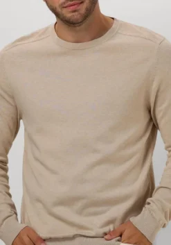beige selected homme trui slhberg crew neck noos