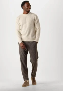 beige selected homme trui slhneil ls knit neps crew neck