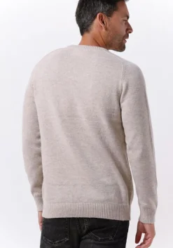 beige selected homme trui newcoban lambs wool crew neck w