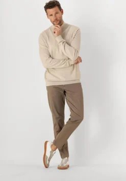 beige selected homme trui slhberg half zip cardigan noos