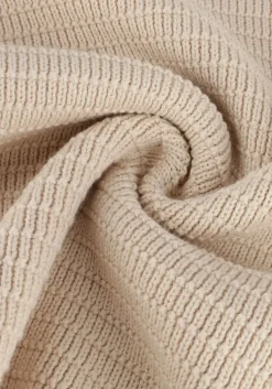 beige selected homme trui slhtheo ls knit structure half zip