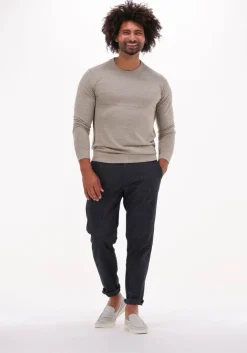 beige selected homme trui slhtown merino coolmax knit crew