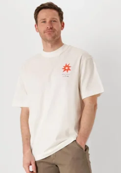 beige selected homme t-shirt slhrelaxjay license ss o-neck tee