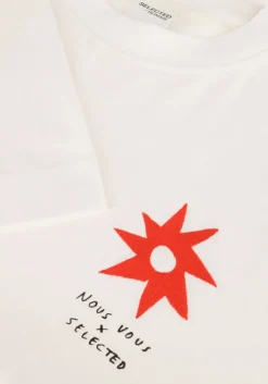 beige selected homme t-shirt slhrelaxjay license ss o-neck tee