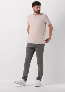 beige selected homme t-shirt slhaspen slub ss o-neck tee noos