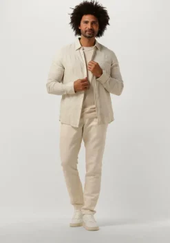 beige selected homme t-shirt slhaspen slub ss o-neck tee noos