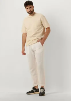 beige selected homme t-shirt slhloossaul slub ss o-neck tee