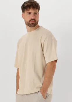 beige selected homme t-shirt slhlooseoscar ss o-neck tee noos