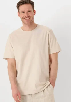 beige selected homme t-shirt slhaspen ss o-neck tee noos