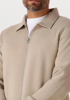 beige selected homme vest slhemanuel soft full zip sweat noos